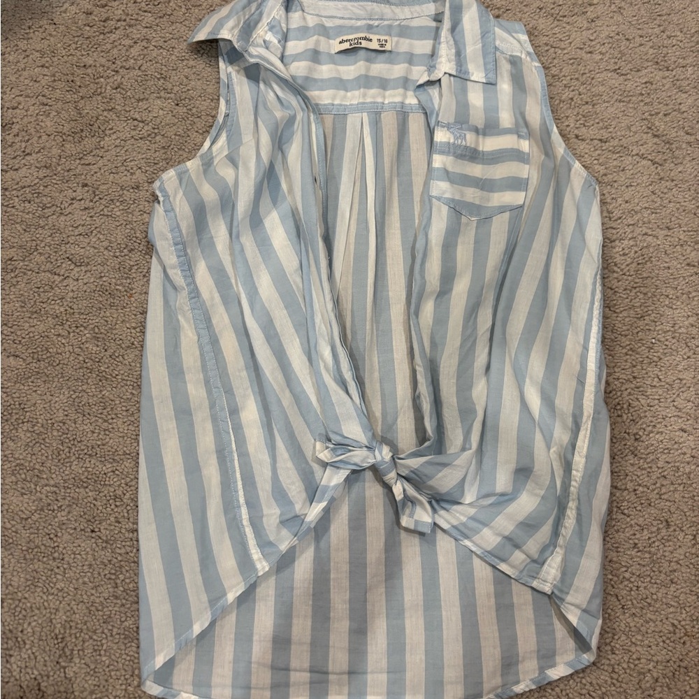 Striped Blue Sleeveless Top